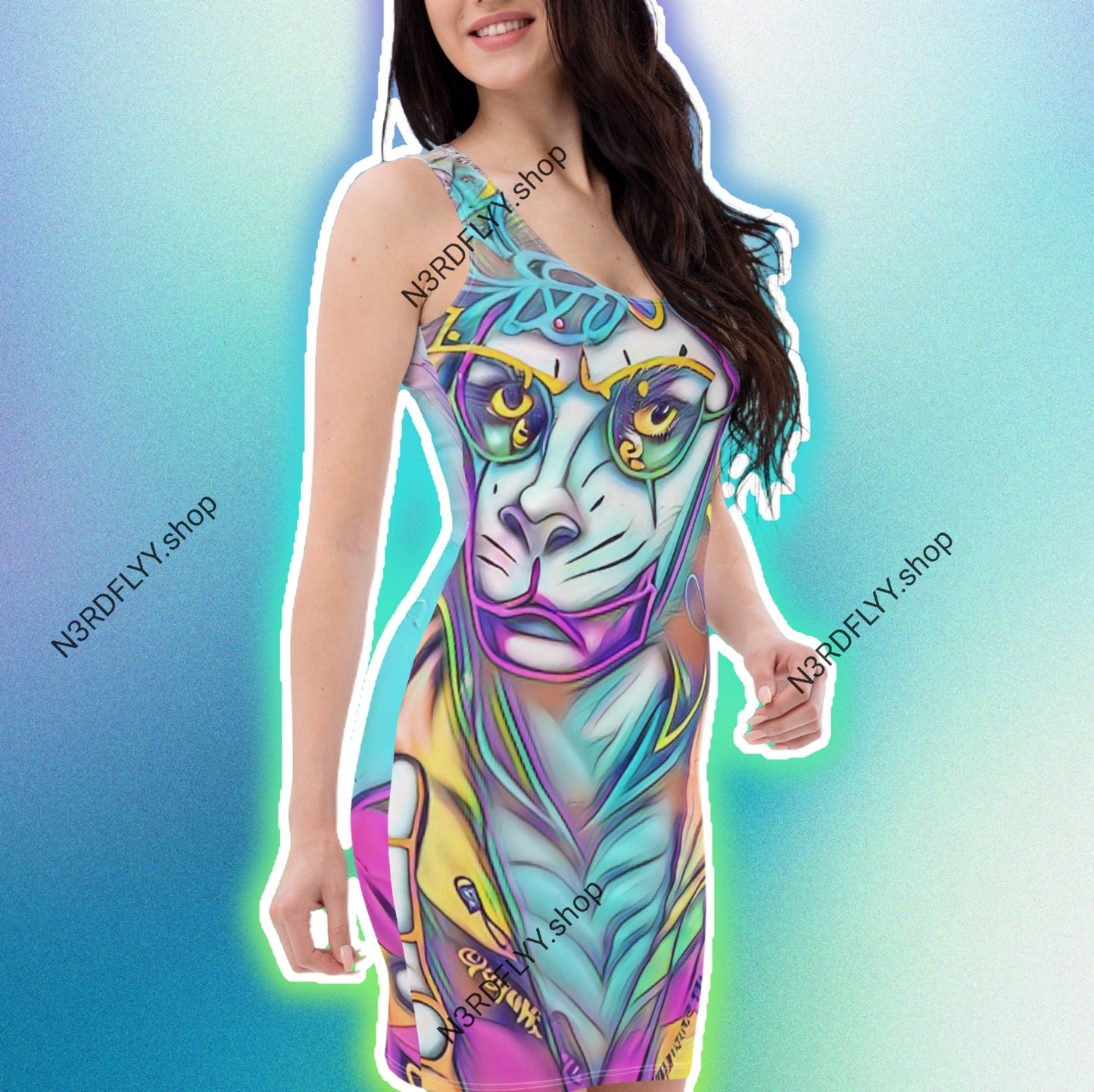 Big Kitty NFT Fitted Dress